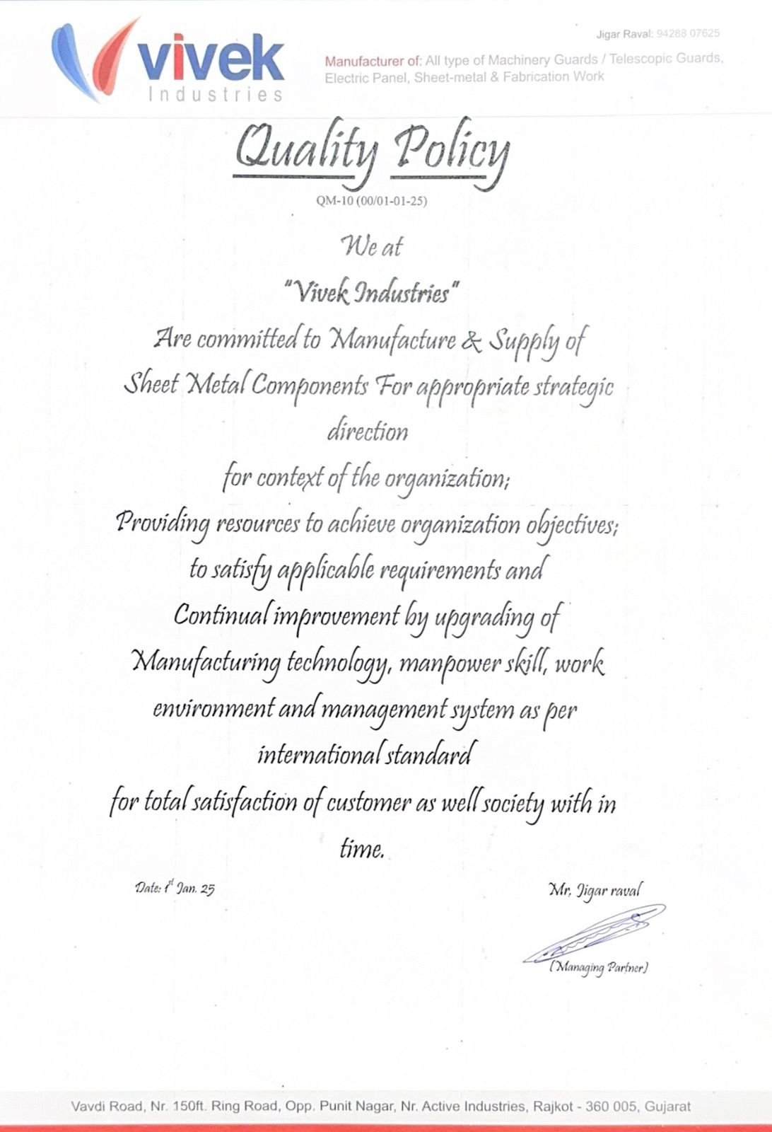 Our Manufacturing Facilities